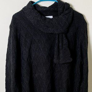 Alfred Dunner Black Cowl Neck Sweater